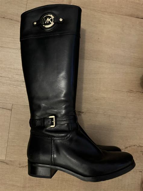 michael kors riding boots gold zipper|michael kors stockard riding boots.